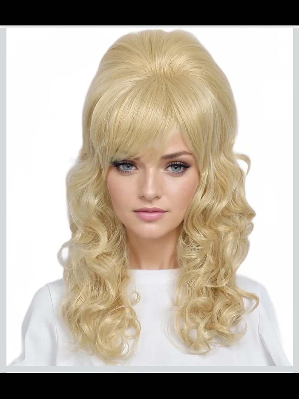 Long Wavy Blonde Mixed Wig Big Bouffant Beehive Wigs for Women fits 50s 80s Cost